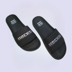 Chinelo Slide Hocks Black Silver - comprar online