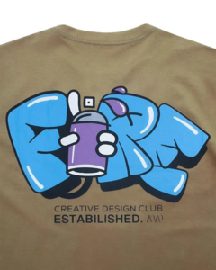 Camiseta Fire Bubble Letter Spray (Camel) - Z42 boardshop