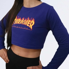 Cropped Thrasher Flame Logo Girl - comprar online