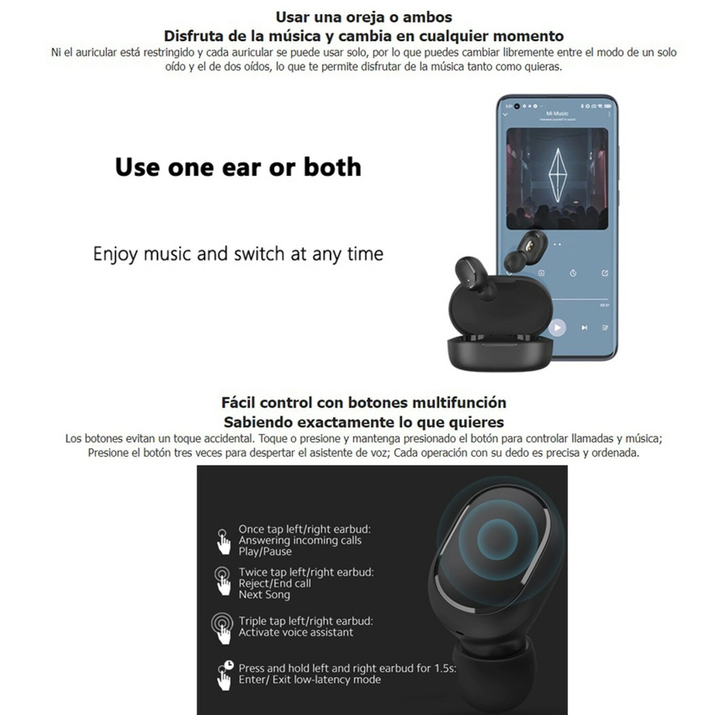 Comprá Xiaomi Auriculares Bluetooth Xiaomi Redmi Buds Essential en Tienda  Personal