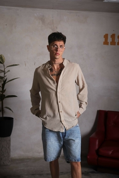 Camisa MYKONOS LINO (Beige) - tienda online