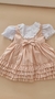 Vestido Salopete Pêssego - Click Newborn