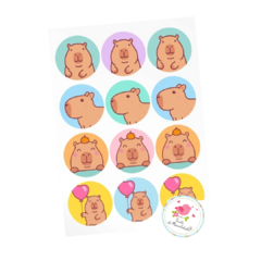 Stickers, calcos troquelados Capibara x12 - comprar online