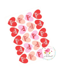 Stickers Mini Corazones Te Amo x 20 - comprar online