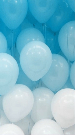 10 Globos 5 Celeste y 5 blanco Argentina