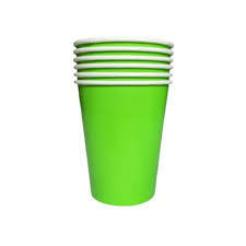 6 Vaso de polipapel laminado Verde Manzana 260cc