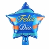 Globo estrella Feliz Día en Azul 25cm