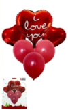 Kit 6 globos corazones I LOVE YOU