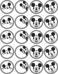 Plancha de 20 calcos Minnie y Mickey mouse