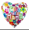 Globo Feliz dia Mamá con flores variadas