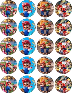 Plancha de 20 calcos de Mario Bros