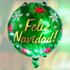 1 Globo Feliz Navidad metalizado 45cm