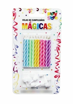 10 Velas Mágicas multicolor cortas