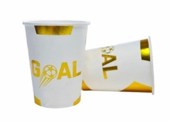 10 Vasos Gol dorados de polipapel