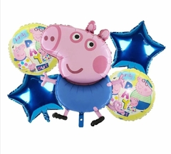 Kit de 5 globos Metalizados de Peppa pig personajes - comprar online