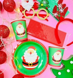 10 platos Papá Noel de polipapel - comprar online