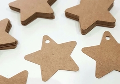 10 tag estrellas kraft - comprar online