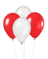 10 globos 5 rojos + 5 blancos