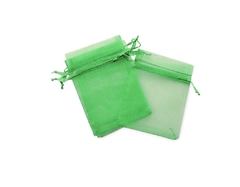 10 bolsas de Organza Verde Manzana 10 x 7cm