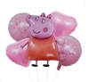 Kit de 5 globos Metalizados de Peppa pig personajes