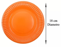 8 Platos Naranja de polipapel - comprar online