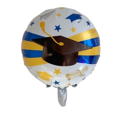 Globo Egresados Amarillo y Azul 45cm