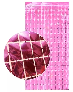 Cortina Rosa Square metalizada (cuadraditos) - comprar online