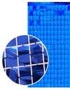 Cortina squar Azul metalizada (cuadraditos)