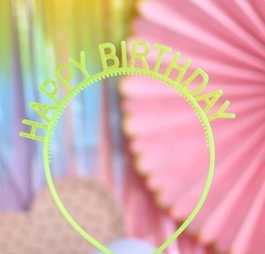 Vinchas Happy Birthday Translucidas con brillos - tienda online