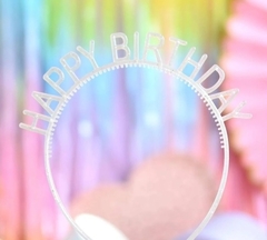 Vinchas Happy Birthday Translucidas con brillos - comprar online