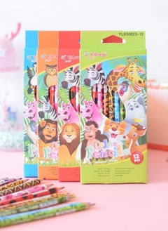 12 Lápices de Colores Animalitos de la Selva - comprar online