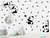 adesivo de parede panda com confetes