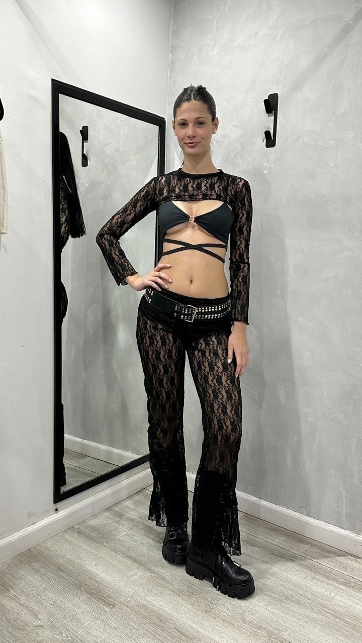 Pantalones de encaje hotsell