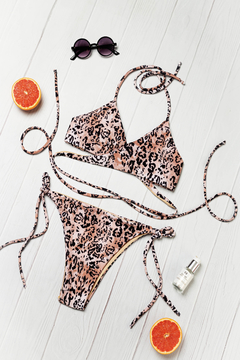 Bikini Anette Print Marron - comprar online