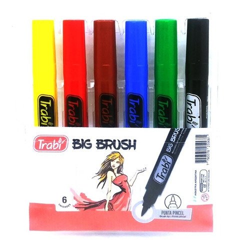 Marcadores Trabi Big Brush x6 - Emergencias Artisticas