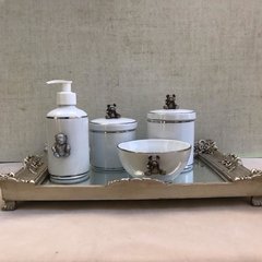 Kit higiene - Potes com filetes de prata - Ateliê Luciana Coutinho