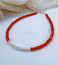 “PULSERA CRISTAL ACAPULCO”- 12 bolitas PLATA 925- (19 cm) - P.003 - tienda online