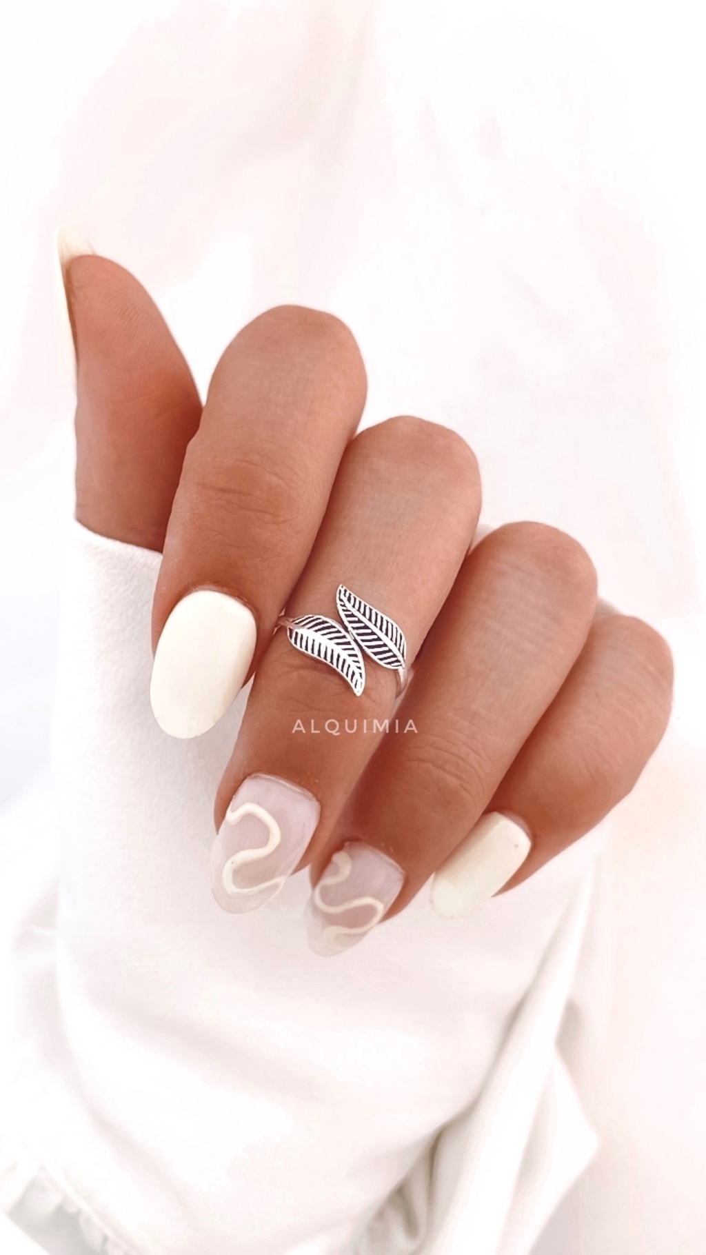 ANILLO MIDI HOJITAS regulable plata 925 AN.054 2