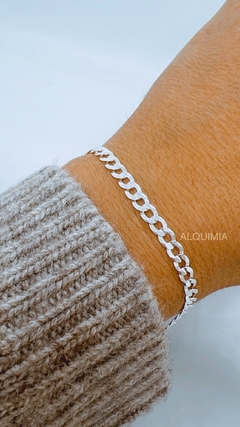 PULSERA HOMBRE “GRUMET FLAT 120”- 21 cm - PLATA 925- P.028