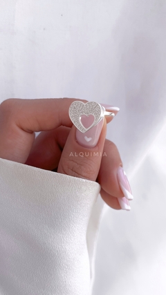 ANILLO “LOVE” premium con micropiedras - importado - ed limitada - AN.010/2-L - Alquimia - Piezas de Plata