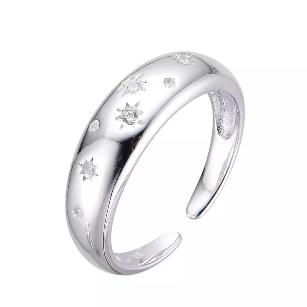 ANILLO DE ESTRELLAS BOMBE regulable PLATA 925 AN.041