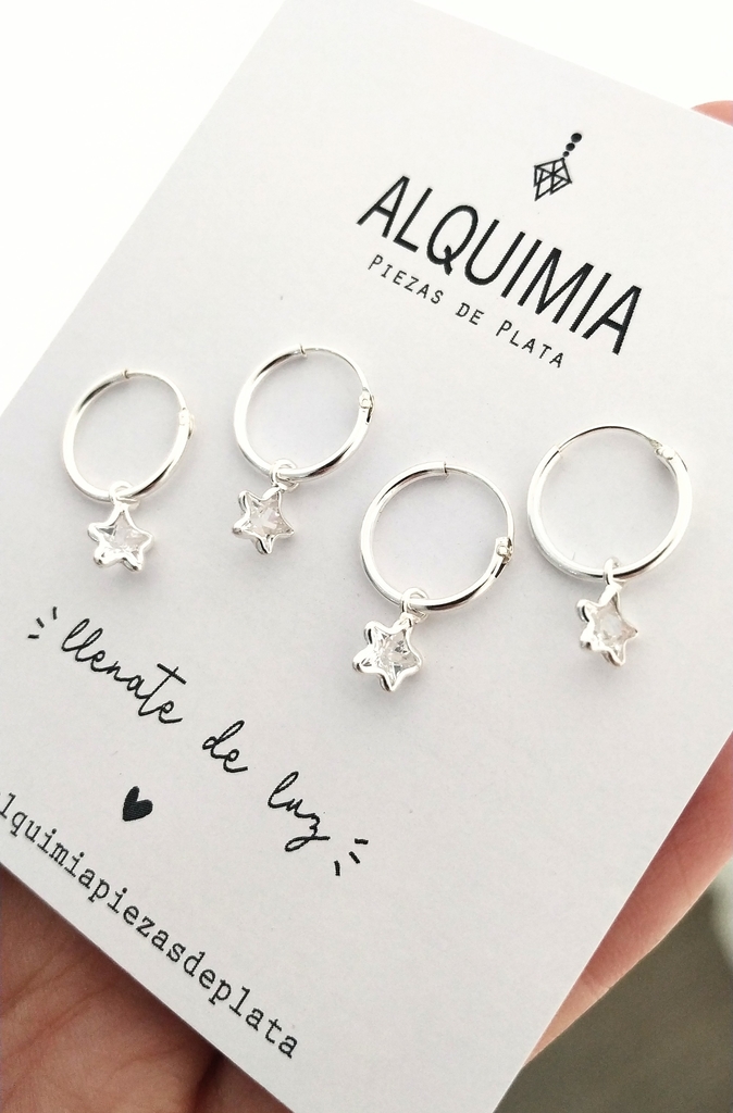 Argollas con estrellas sale