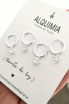 ARGOLLAS ESTRELLAS CUBIC MINI- 10mm (el par) - A.118