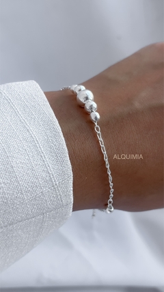 PULSERA “LOLA” -Bolas plata 925 - 19 cm de largo- P.018/2-AM - comprar online