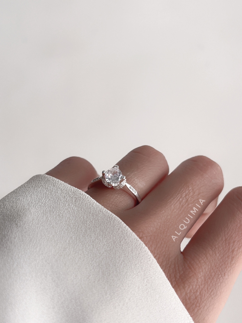 ANILLO CINTILLO SOLITARIO PREMIUM PLATA 925 AN.009