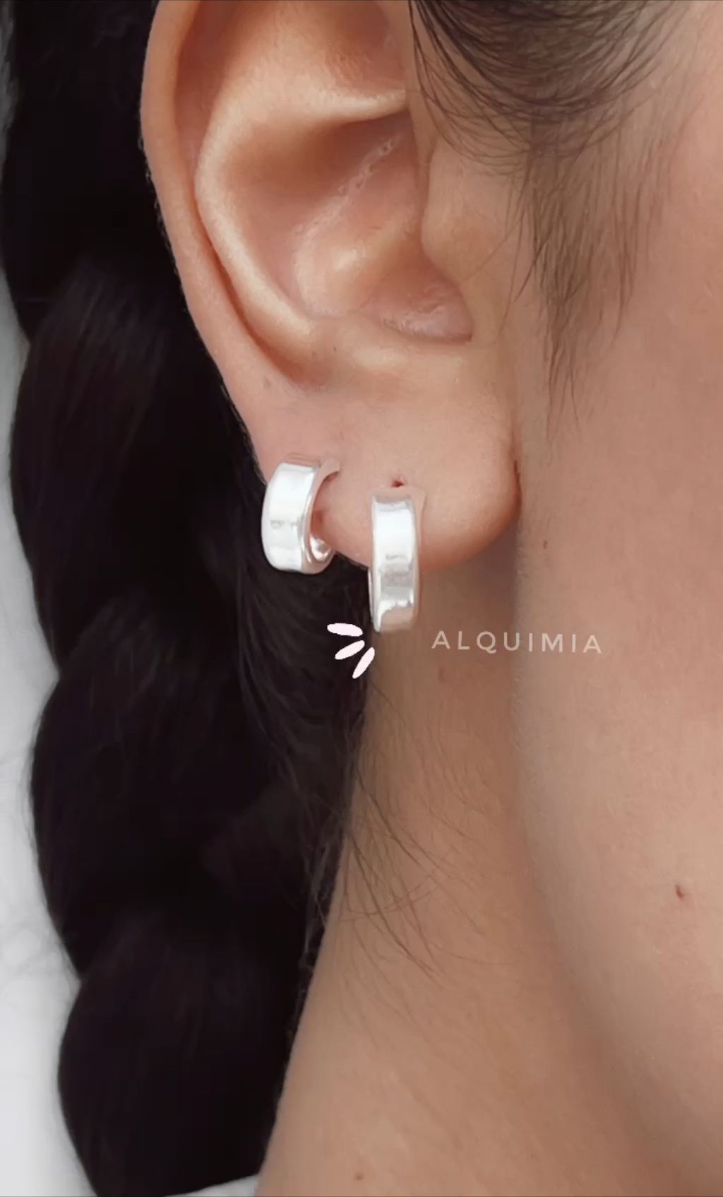 ARGOLLAS CINTA RECTA ANCHA PLATA 925 12 mm POR PAR A.093