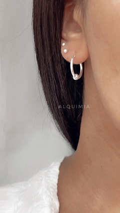 ARGOLLAS “1 BOLITA”- 16 mm- cierre clásico -(POR PAR) - PLATA 925 - A.047 - comprar online