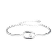 PULSERA “ DIAMONDS” rigida con circones importada - PREMIUN-(plata 925).- 17 cm + 3 cm de extensión- P.050 - tienda online