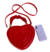 Bolsa crossover con diseño de corazón color rojo