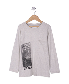 REMERA CARLO GRIS MELANGE.